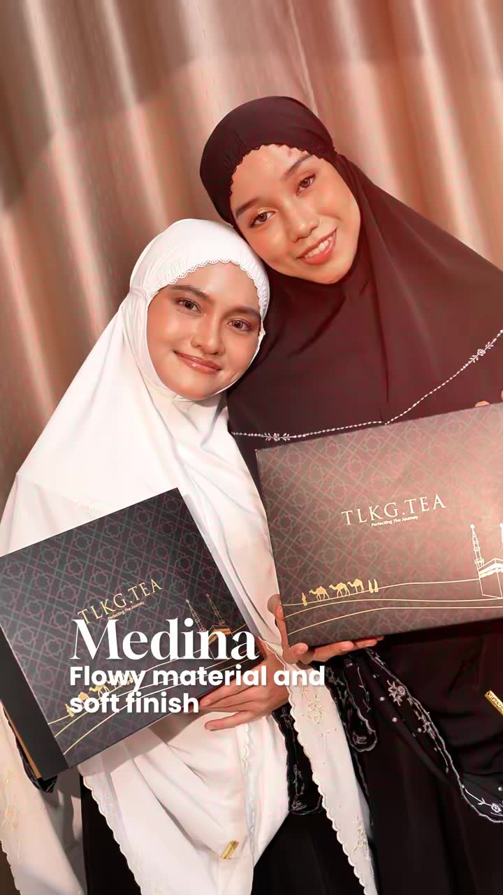 Soft and flowy, Medina Omra is ready when you are      #telekungtea #TikTokShop #telekunghadiah #gift