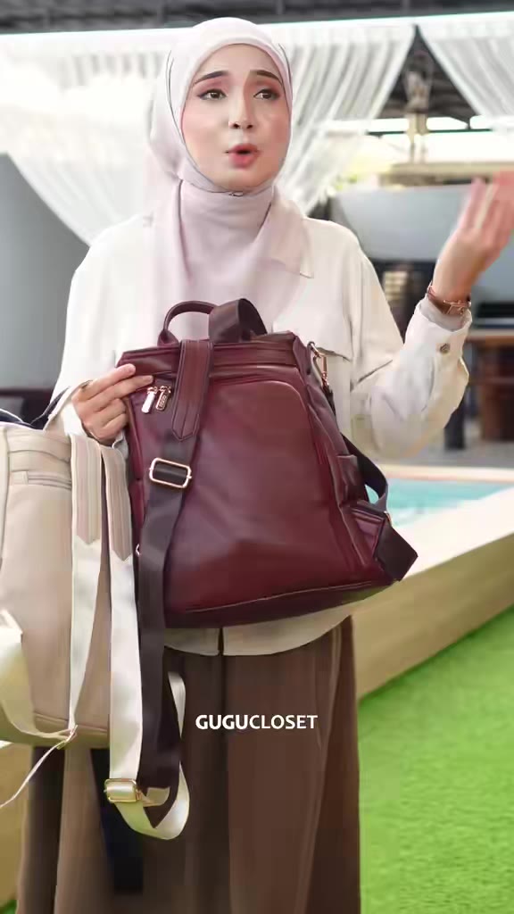 Bila jumpa backpack yang cantik, praktikal dan anti pickpocket. Patutlah ramai jatuh hati dengan Caramel 😍 #caramelbygugu #gugucloset #fypシ゚ #gugu01 #backpacktravel #gugutravel2026