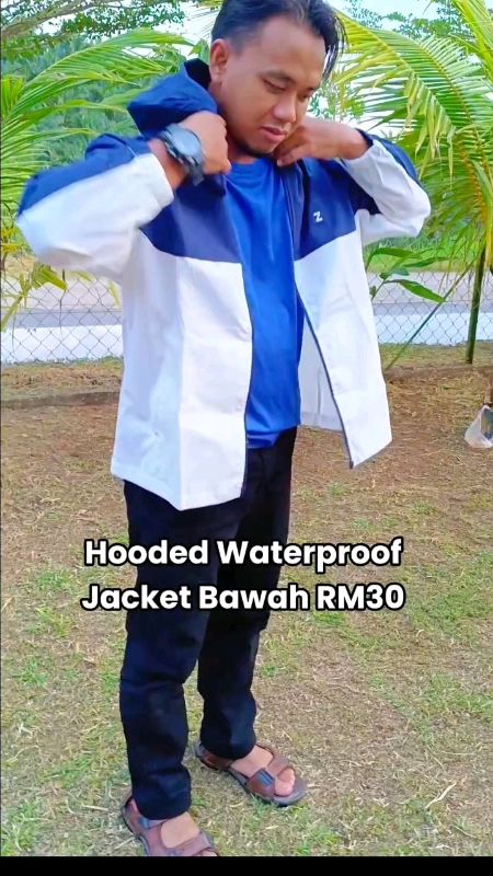 Jacket smart harga bawah RM30 #shoppemy #shoppehaul #shoppelagimurah #windbreaker #jacketwaterproof #HoodedJacket