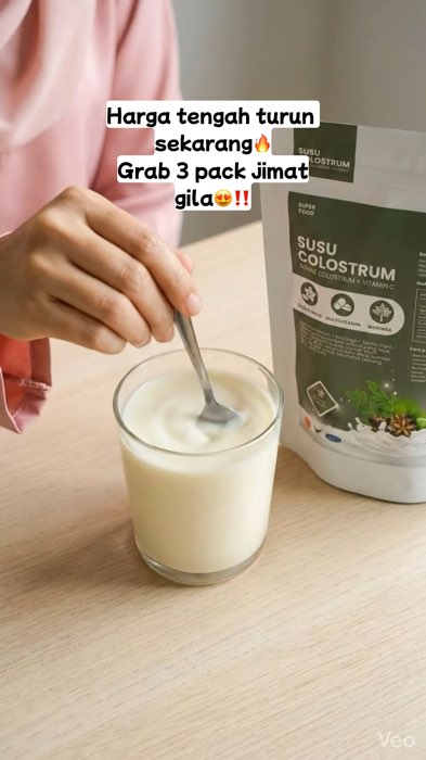 Mulakan pagi dengan sesuatu yang lebih baik untuk badan sendiri 🌿🥛✨ #susu #helvco #tenaga #murah #jimat #kolostrum #padu #tua #muda #imune