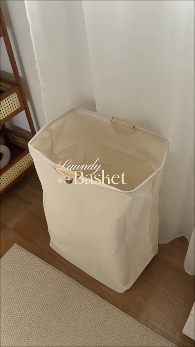 KIDZLAND MUJI LAUNDRY BASKET / EXTRA LARGE CLOTH BASKET CLOTHS STORAGE BAG / BAKUL DOBI BAKUL BAJU BAKUL PAKAIAN #racunshopee#shopeemurah#viral#fyp
