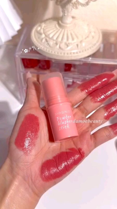 blush stick with cream to powder finish 😍 pigmented & soo easy to blend! #kbeauty#cbeauty#blush#blushstick#makeup#beauty#foryou#douyin#douyinmakeup