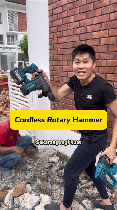 Nak pecah dinding tgk sini, cordless rotary hammer #Brushless #dagmara #kuat #power #Impact