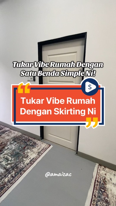 Tukar vibe rumah dengan benda simple ni. Mesti cun! #skirting #ShopeeAffiliatesMY #ShopeeMY #RayaBersamaShopee #skirtingdinding
