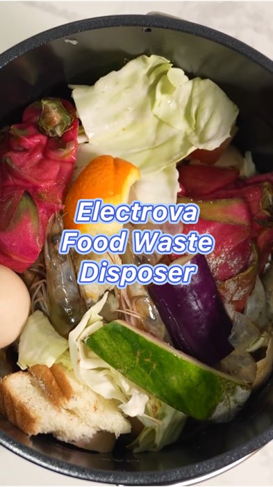 Crumbs, peels, leftovers. Send them down the spin cycle. No more smelly bins! Let Electrova handle your leftovers like a pro #FoodWasteDisposer #fyp
