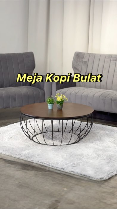 Meja kopi solid wood #mejakopi #coffeetable #mejakopikayu #decoruangtamu #decorumah #fyp #sklfurnituremall #mejakopibulat #roundcoffetable