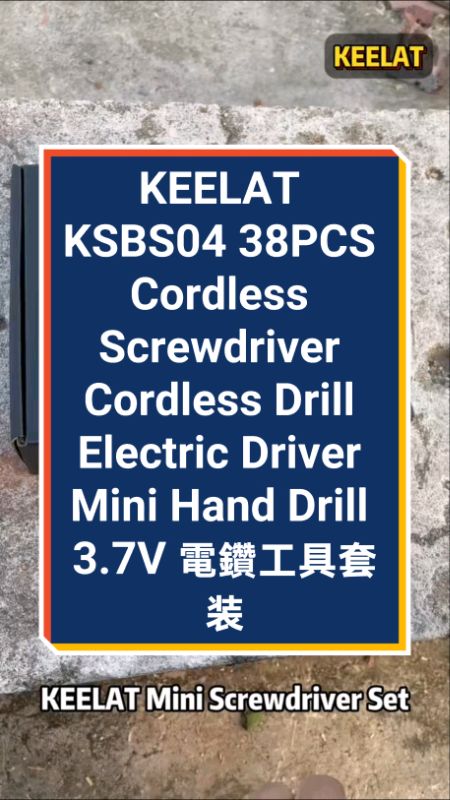 KEELAT KSBS04 38PCS Cordless Screwdriver Cordless Drill Electric Driver Mini Hand Drill 3.7V 電鑽工具套装#myshopeehaul #shoppefeed #fyp