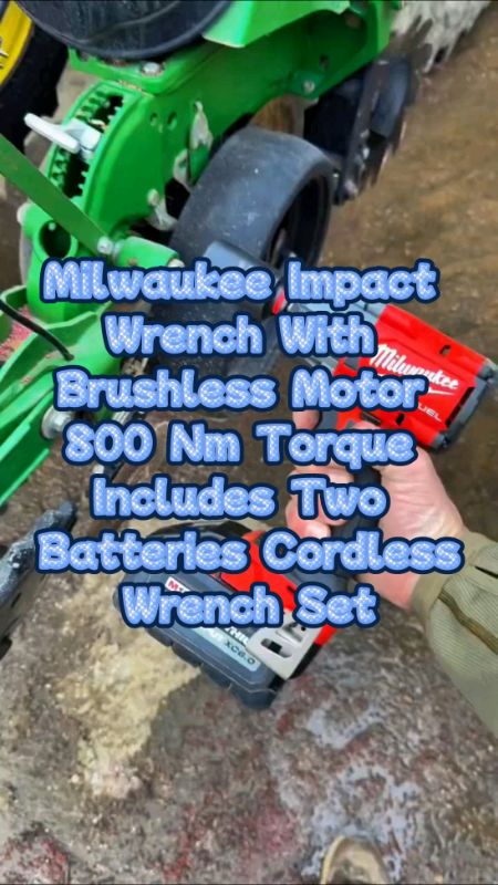 Milwaukee Impact Wrench With Brushless Motor 800 Nm Torque Includes Two Batteries Cordless Wrench Set