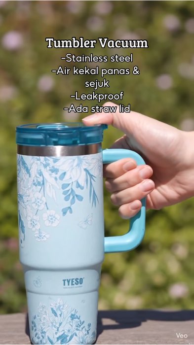 Floral In-Bloom Aura tumbler. Grab laju-laju #tumbler #bottle #botolair #tahanpanas #tahansejuk #aesthetic #Girl #work #school #gym #shopeelagimurah