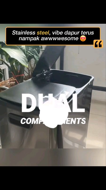 Stainless steel, vibe dapur terus nampak awwwwesome 😍 Luxbin Dual Compartment 60L pedal senyap. #Luxbin #dustbinpedal #TongSampah #