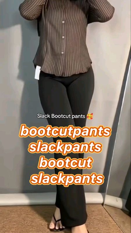 Bootcut Slack Pants, Nampak Tinggi & Slim Sekelip Mata,flare automatik bagi ilusi kaki panjang. Material lembut, tak panas,#bootcutpants #slackpants