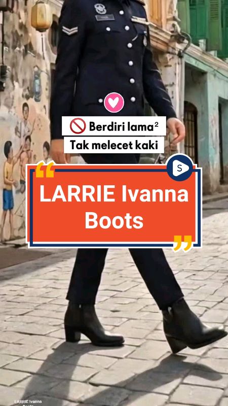 LARRIE Kasut Ivanna 1 Black Boots #ShopeeHaul #larrie #womenheels #kasutheels #womenboots #ummidaddy