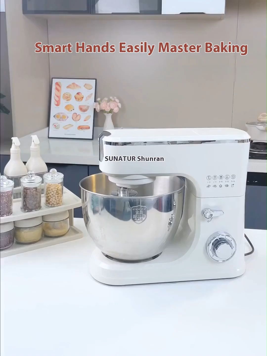 #mixer #New Arrival #sunatur   SR-3008 Stand Mixer (2000W / 8L)
