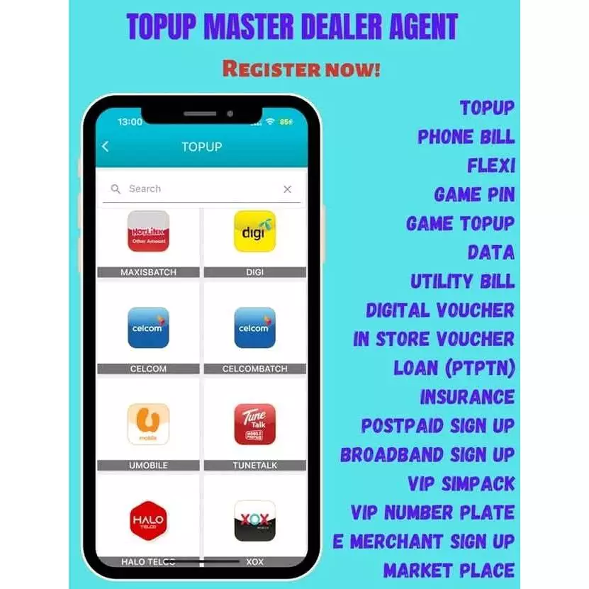 Agent / Dealer / Master Topup & Bil Percuma / Free